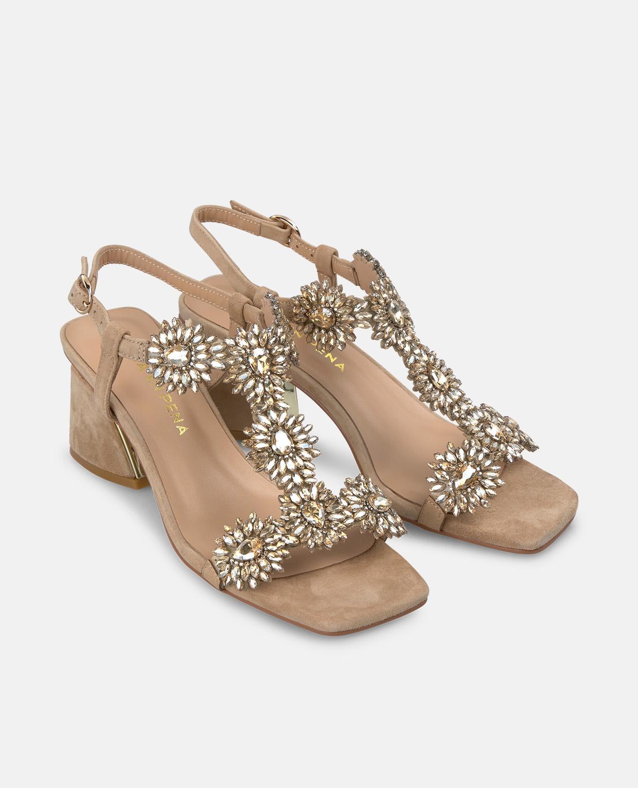 RHINESTONE HEELED SANDAL