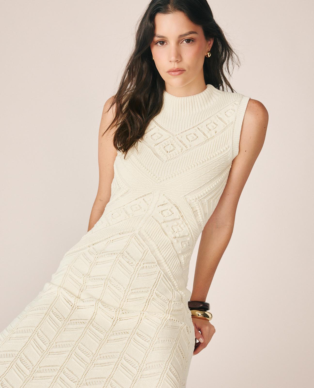 VESTIDO MAXI DE PUNTO CALADO