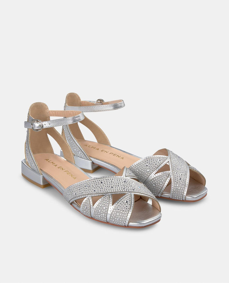 SANDALIA PLANA ABERTURA PEDRERÍA