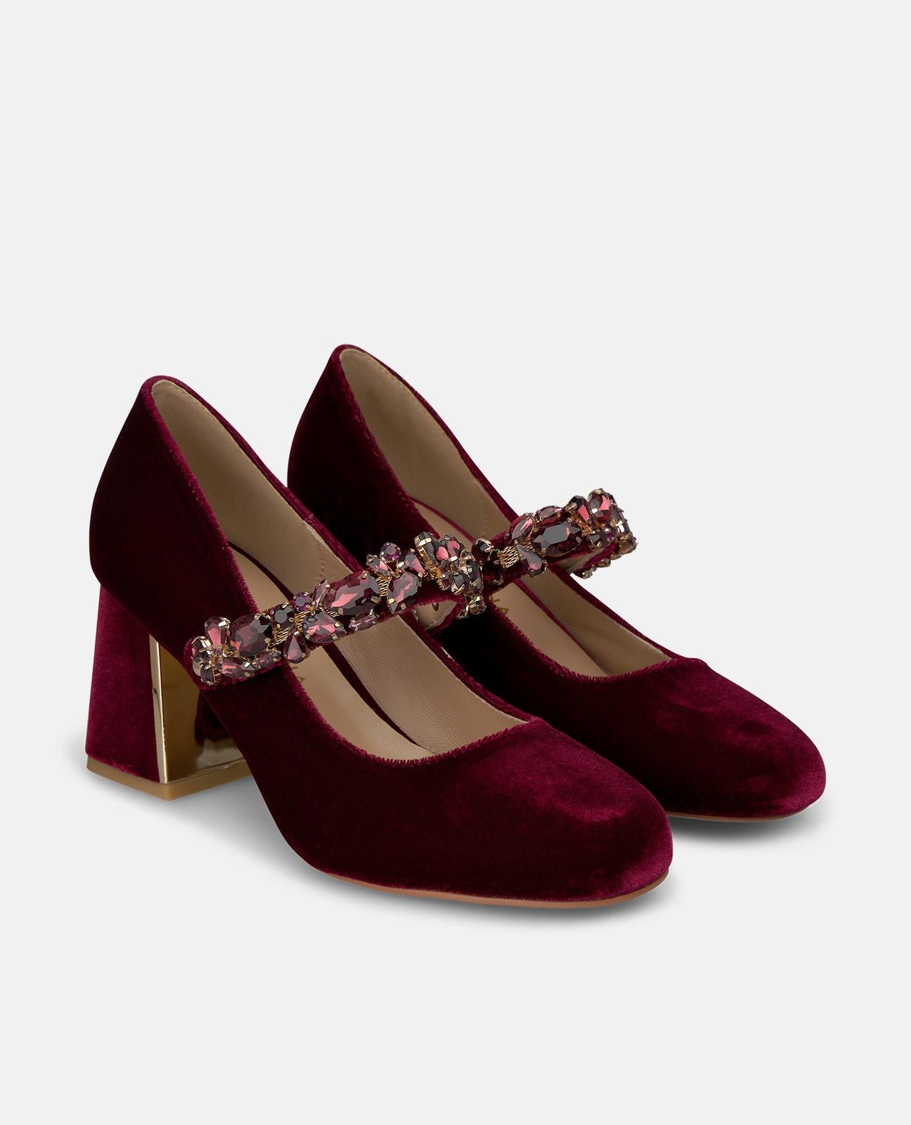 ZAPATO SALÓN DE TERCIOPELO CON HEBILLA