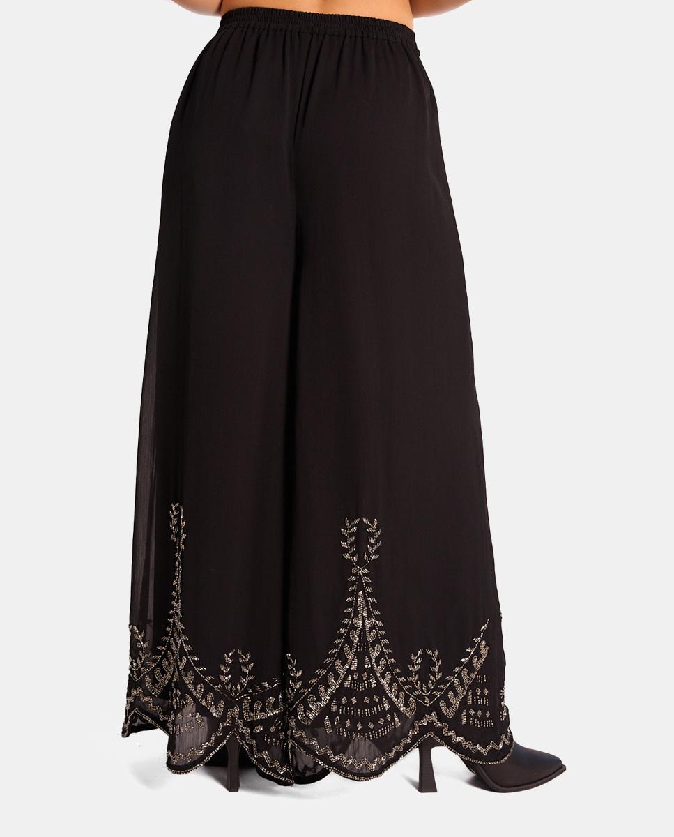 PANTALON DROIT FIL MÉTALLIQUE