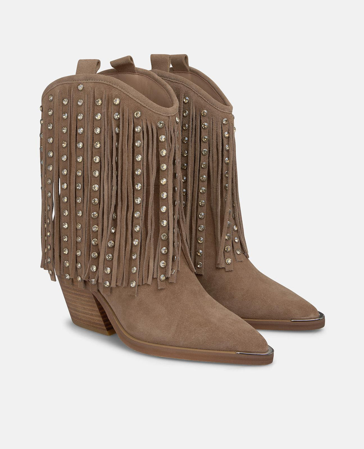 SUEDE COWBOY BOOTS WITH FRINGE