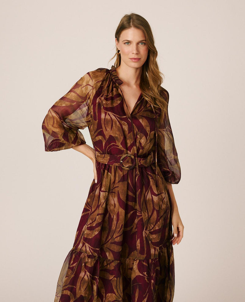 VESTIDO MIDI GASA FLORAL