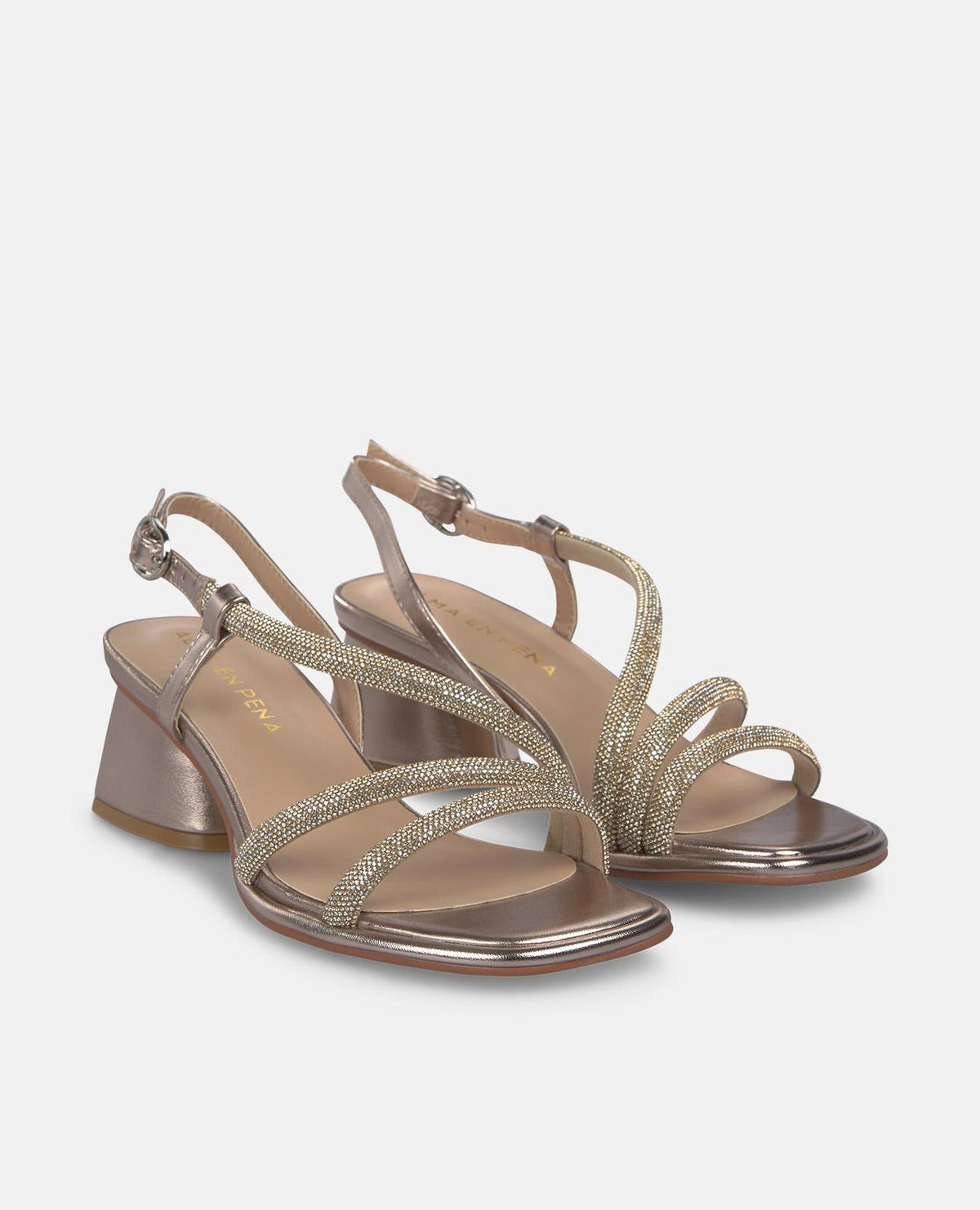 MID-HEEL SANDAL WITH TUBULAR STRAP