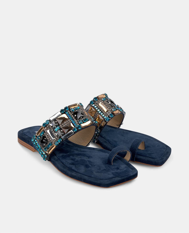 SQUARE TOE BEADED SANDAL