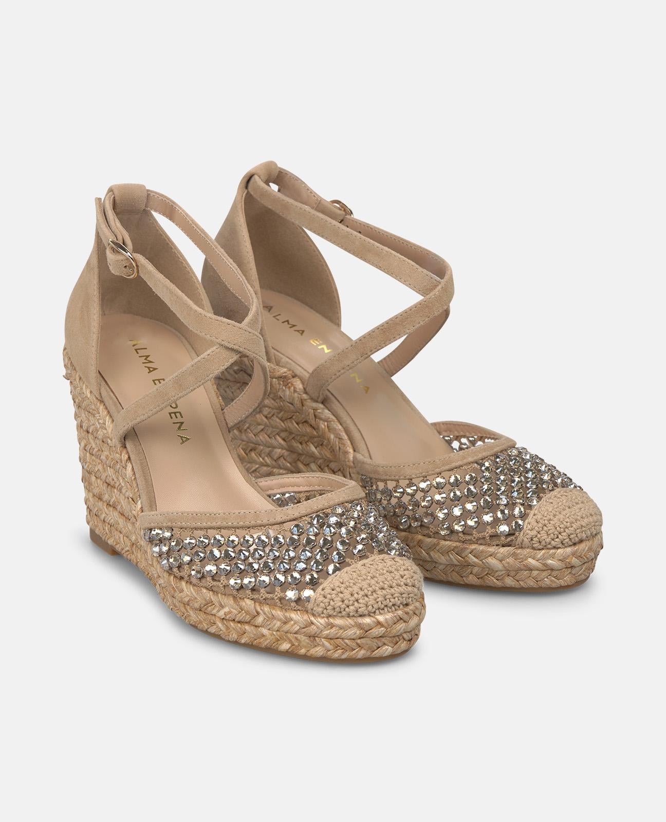 VALENCIAN SANDALS WITH METALLIC MESH