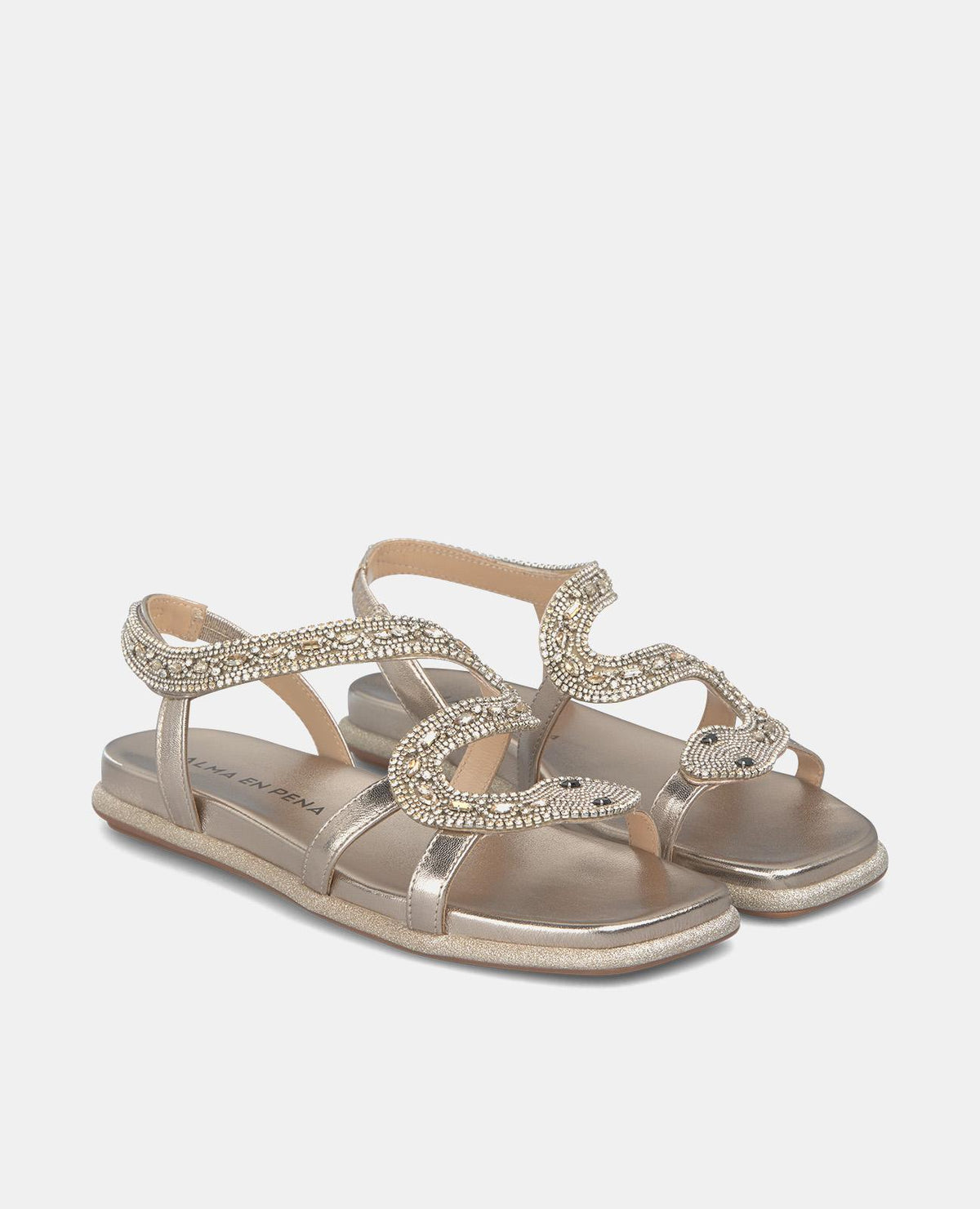 SNAKE SANDAL WITH GLITTER SOLE