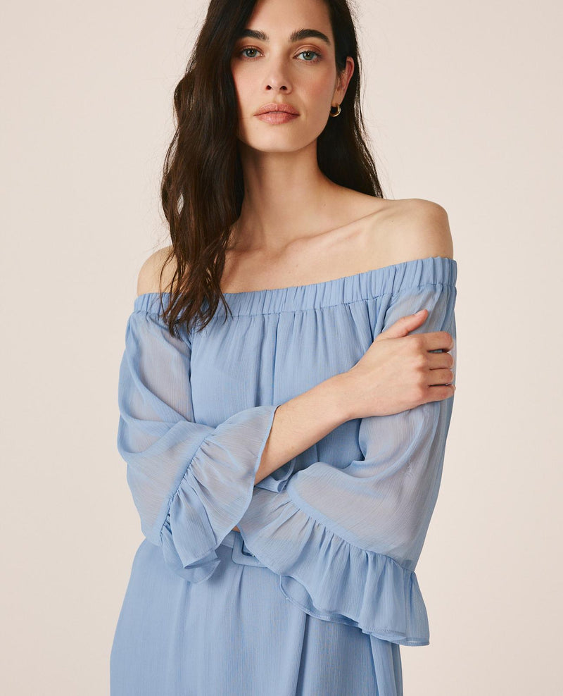 FLARED SLEEVE MIDI DRESS