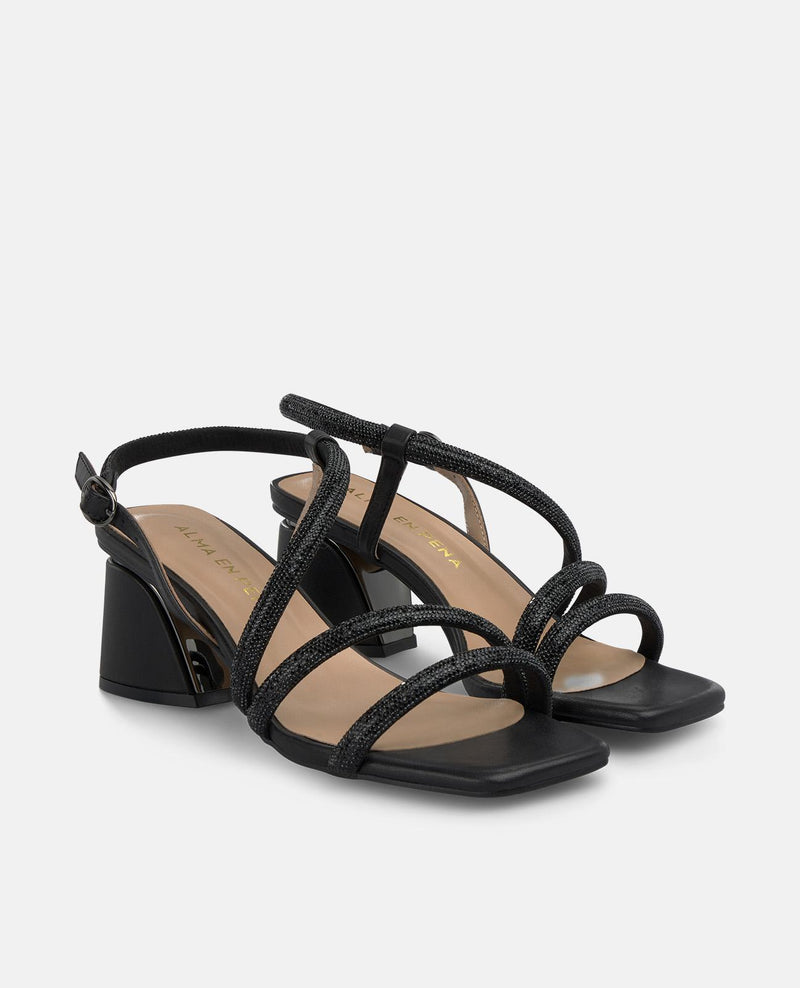 SANDALIA MEDIA TIRA PEDRERÍA