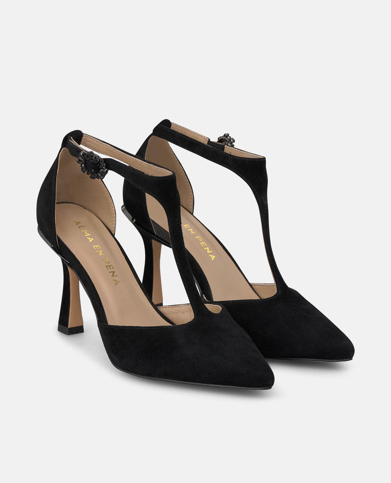 ZAPATO TACÓN PIEL CON HEBILLA