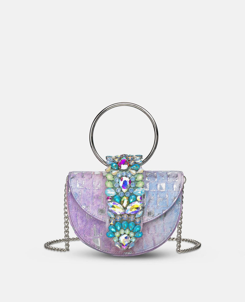 JEWELED HALF MOON BAG