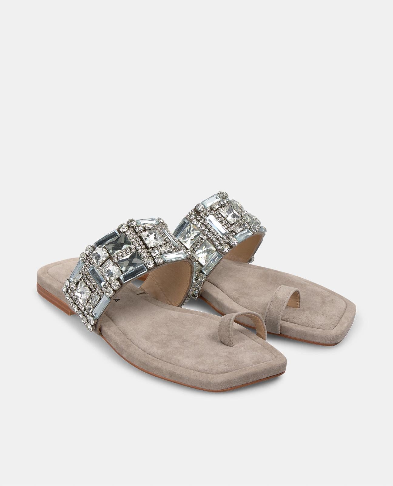 SQUARE TOE BEADED SANDAL