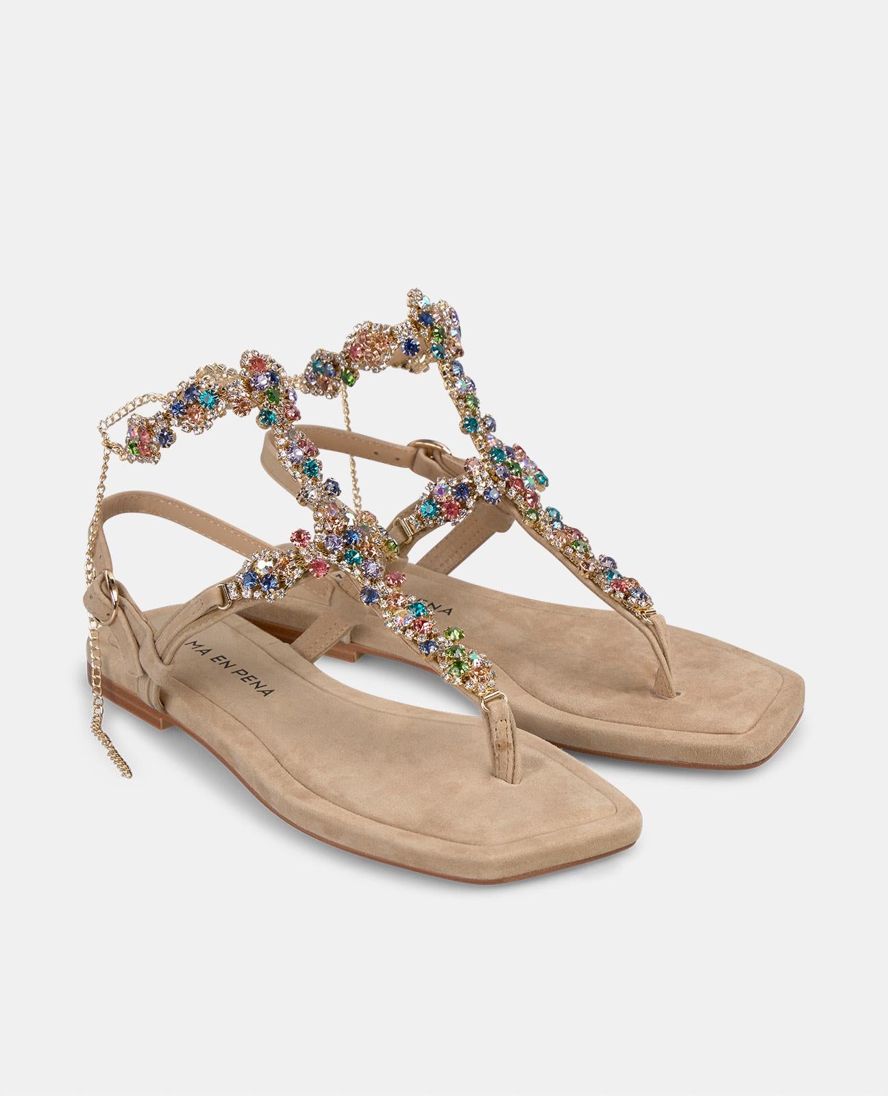 MULTICOLOR RHINESTONE SANDAL