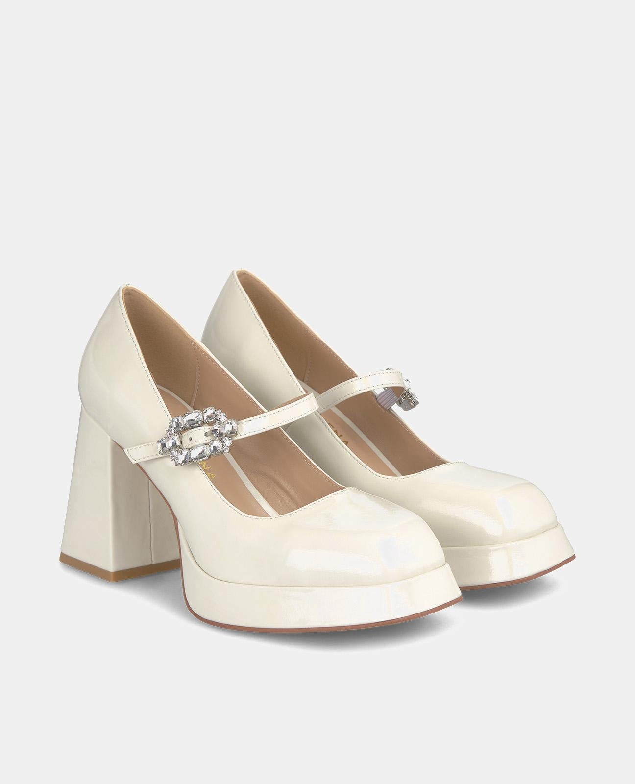 CHAUSSURE À PLATEFORME BOUCLE STRASS