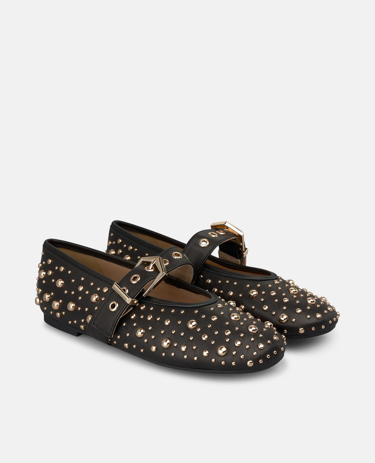 SCARPE DA BALLO IN NAPA CON BOTTONI METALLICI