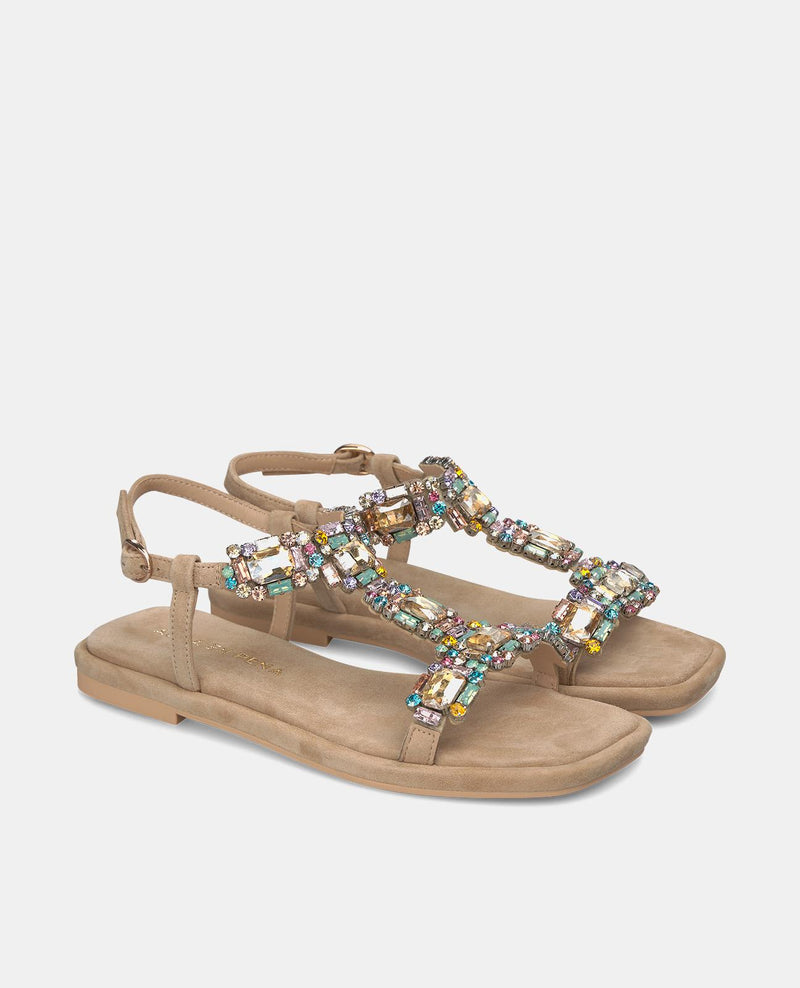 SANDALIA PLANA PEDRERÍA