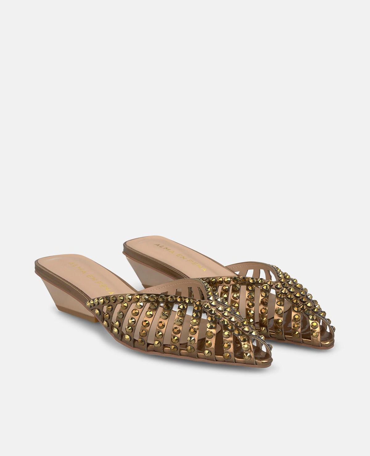 OPEN-HEEL MULE WITH MESH DETAIL