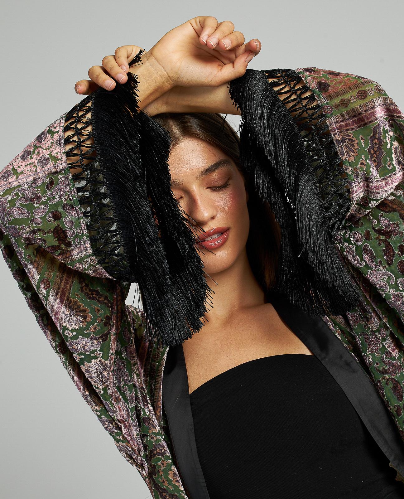 CAFTÁN TERCIOPELO ESTAMPADO