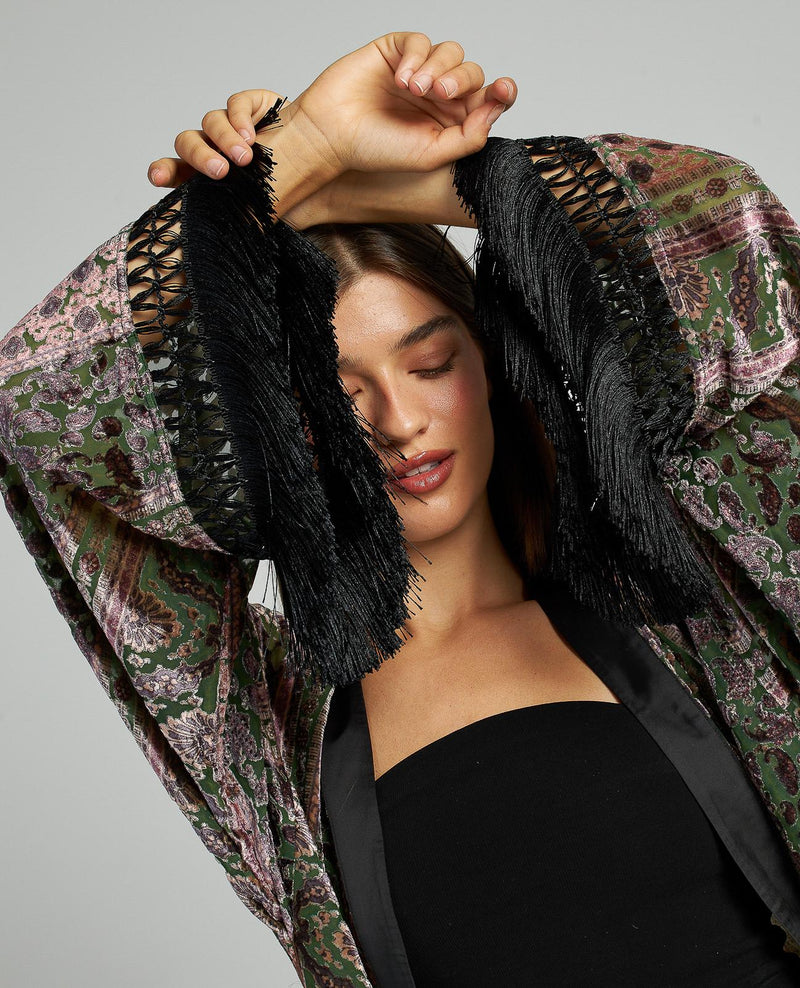 CAFTÁN TERCIOPELO ESTAMPADO