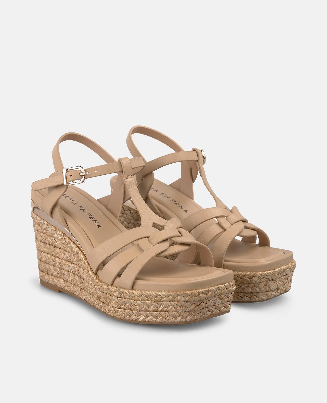 SANDALIA CUÑA ESPARTO MULTIPLE TIRAS