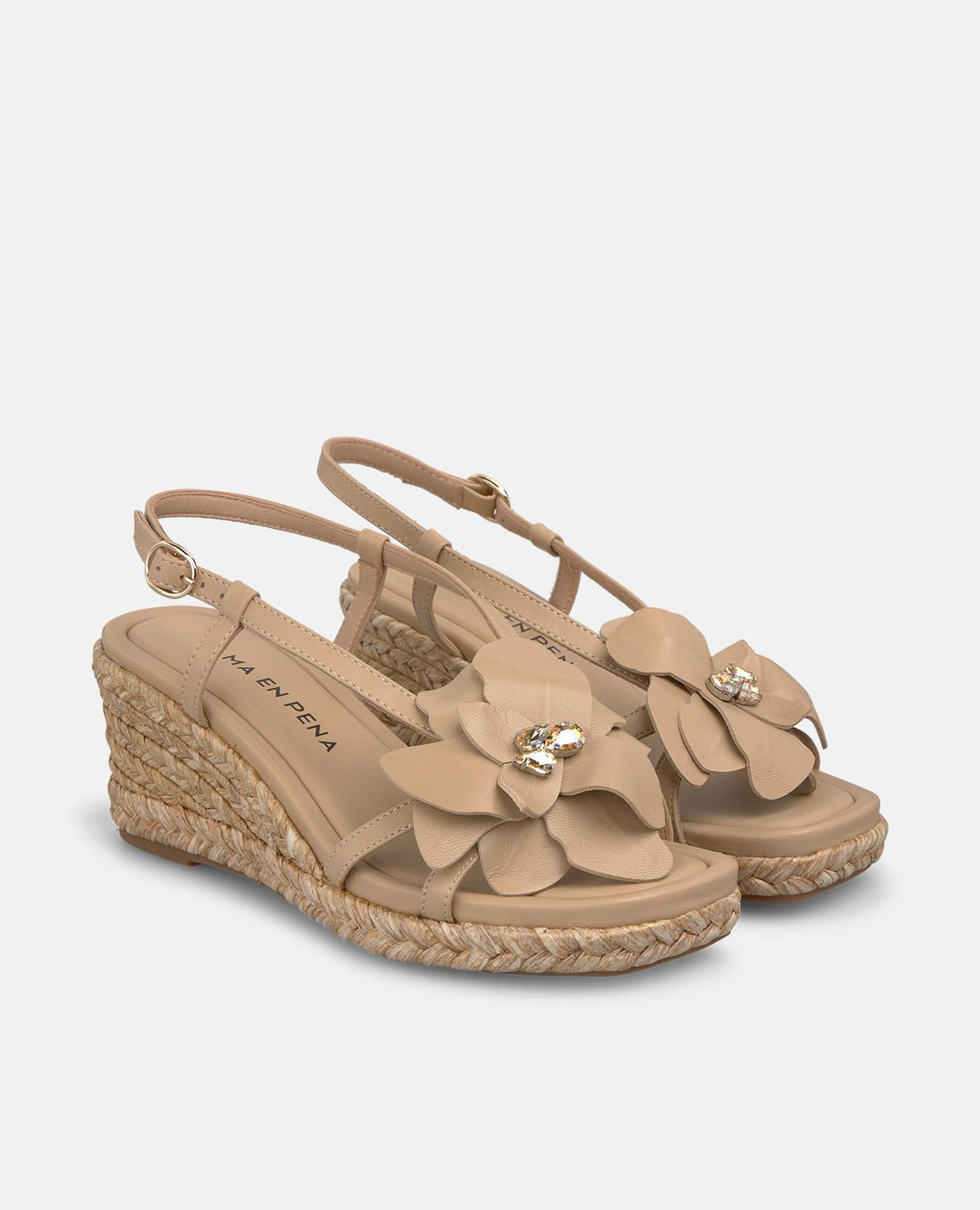 SANDALI IN PELLE NAPA CON MOTIVO FLOREALE