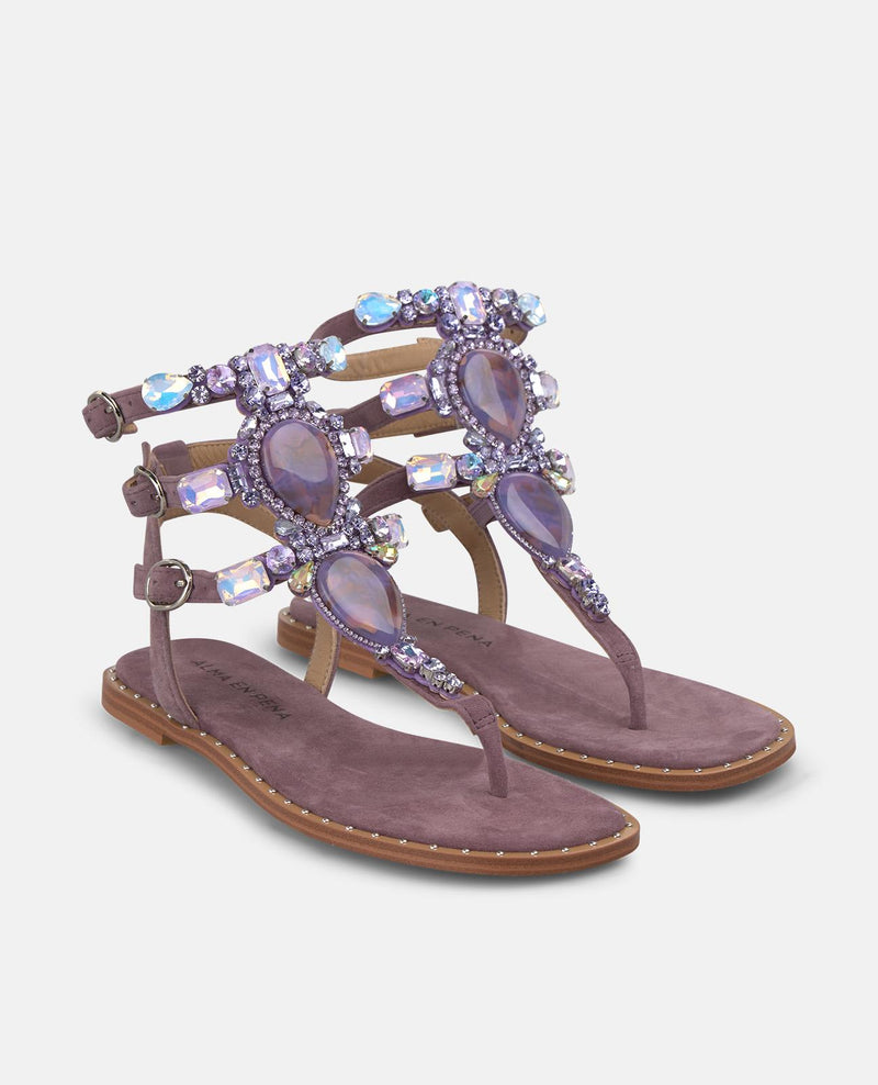 GREEK-STYLE JEWELED SANDALS