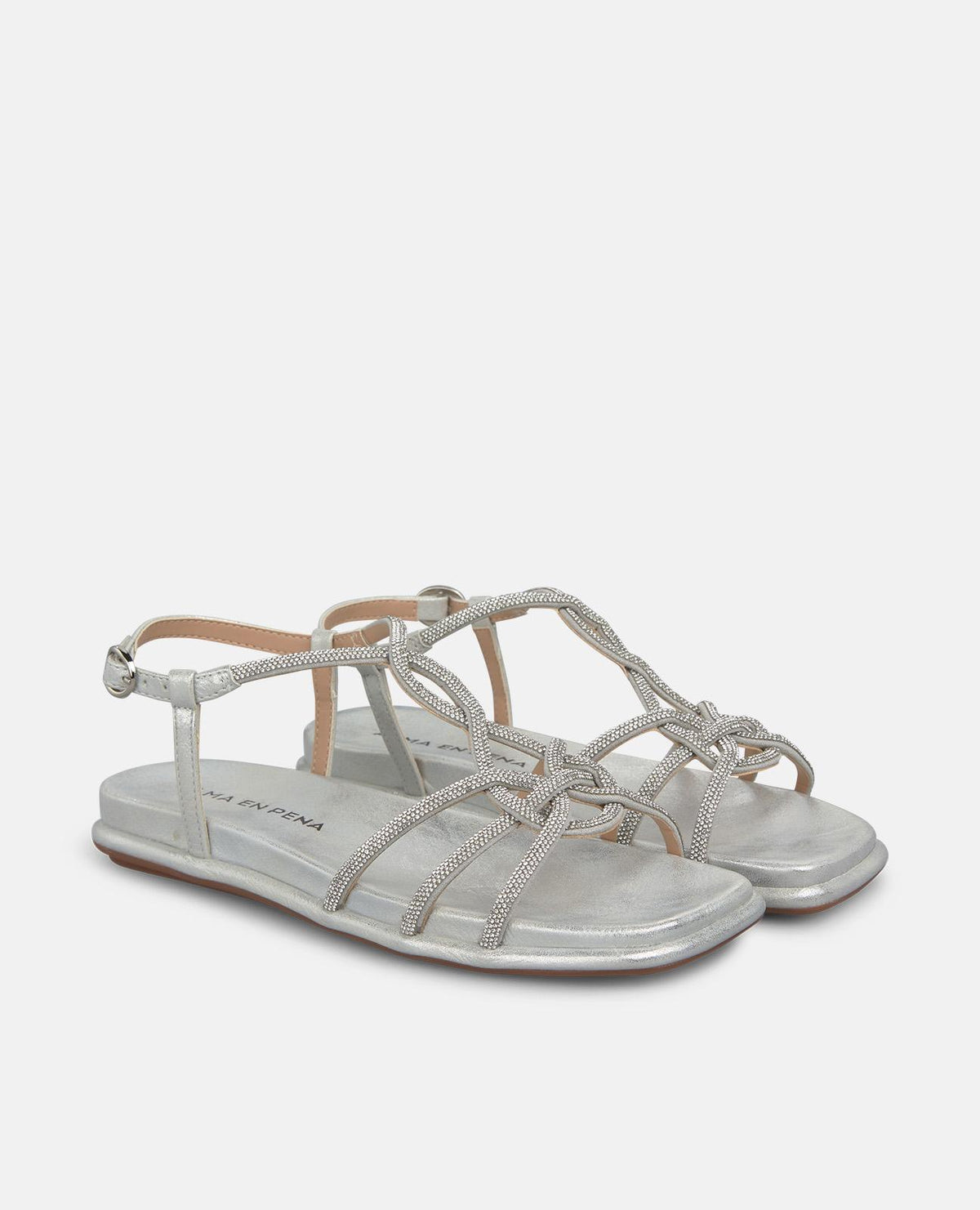 SANDALI PIATTI CON CINGHIE METALLICHE