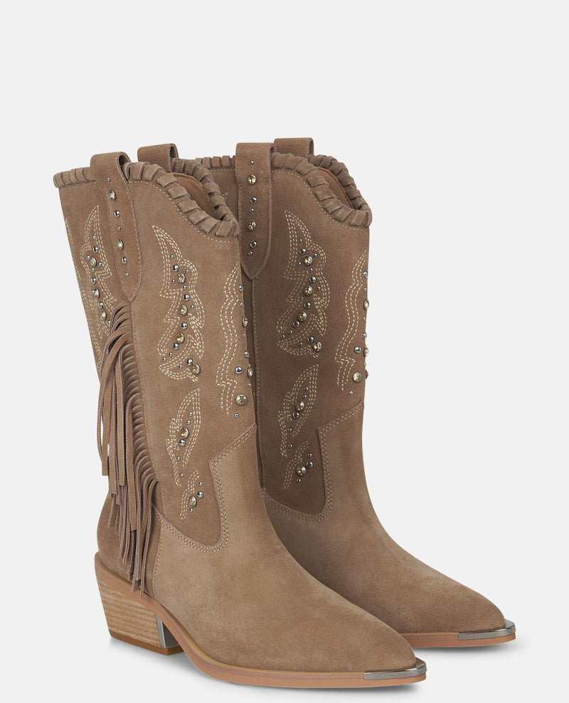 BOTTE DEMI PLATE À FRANGES