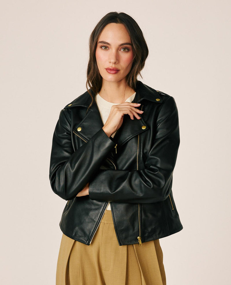 CHAQUETA NAPA CON TACHAS
