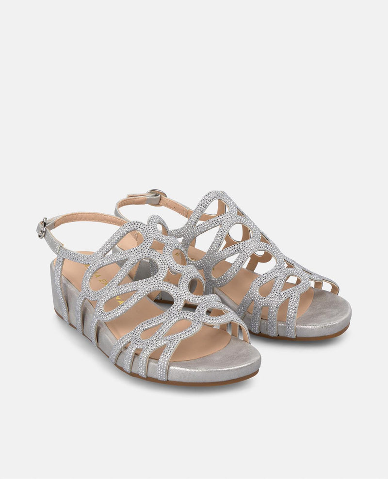 SANDALIA CUBIERTA PEDRERÍA CUÑA