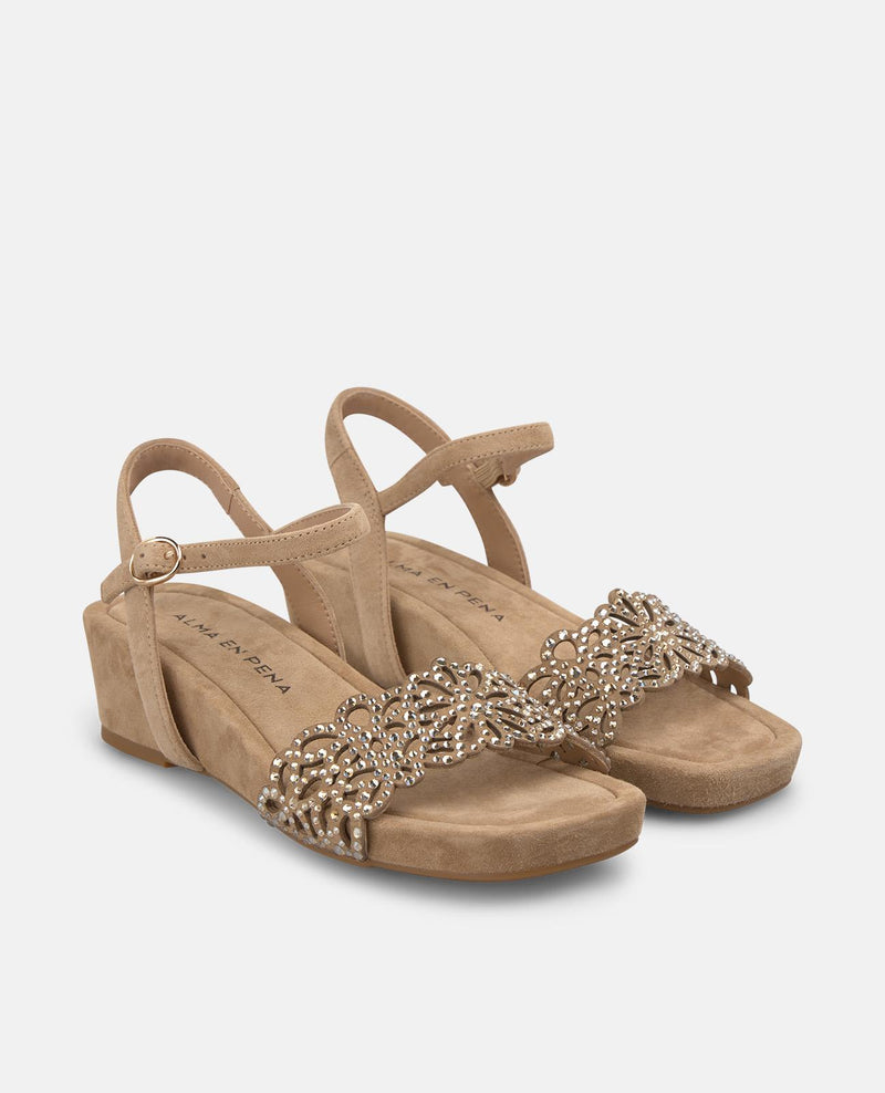 WEDGE SANDALS WITH FLORAL PRINT