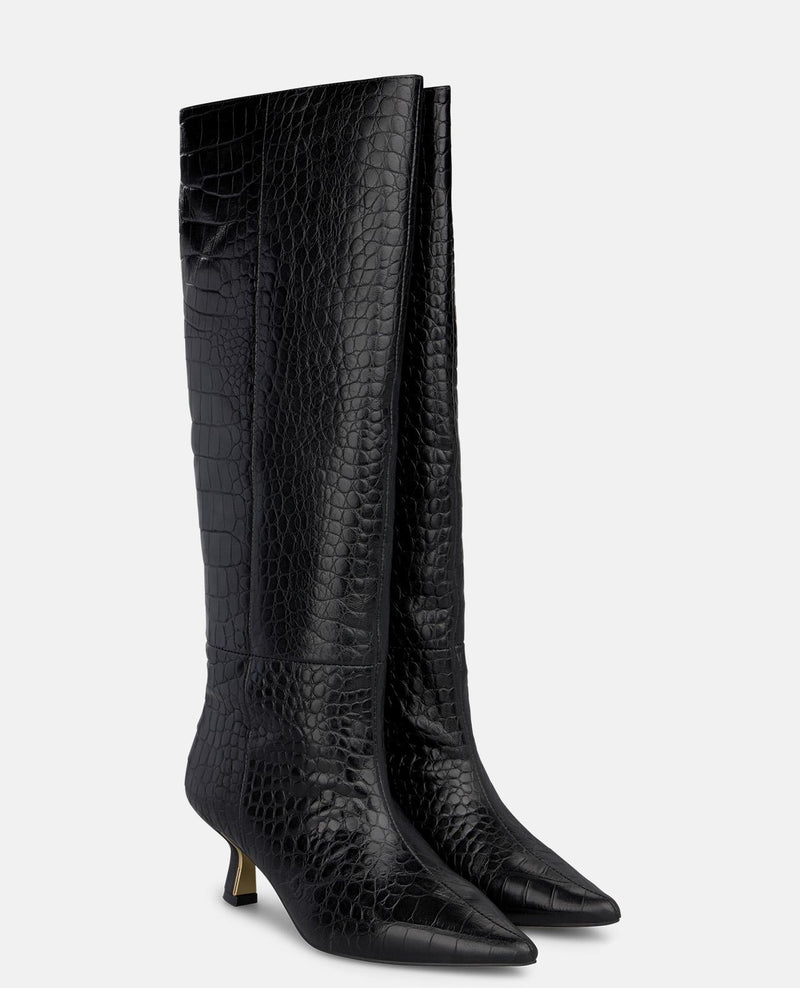 STIVALE IN PELLE CON STAMPA ANIMAL PRINT