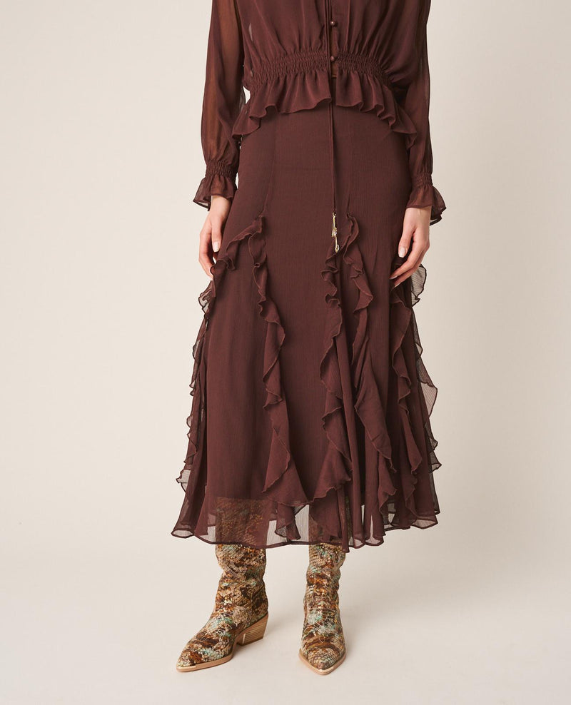 JUPE MIDI À VOLANTS