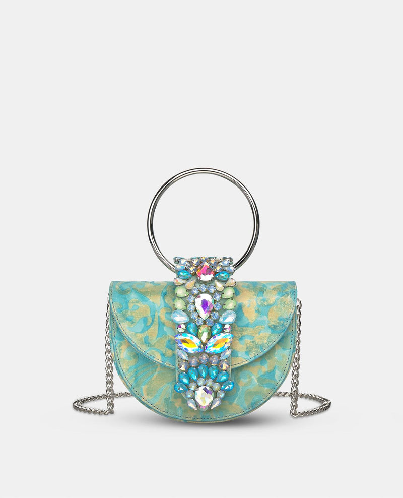 JEWELED HALF MOON BAG