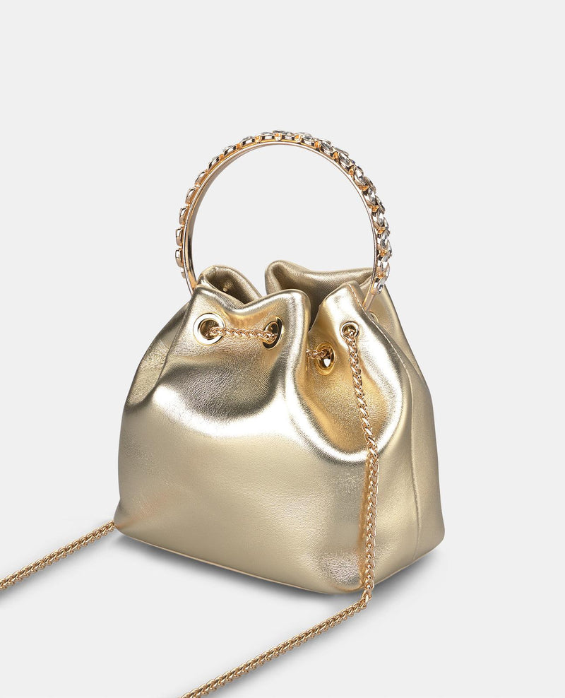 HANDTASCHE MIT STRASSBESETZTEM GRIFF