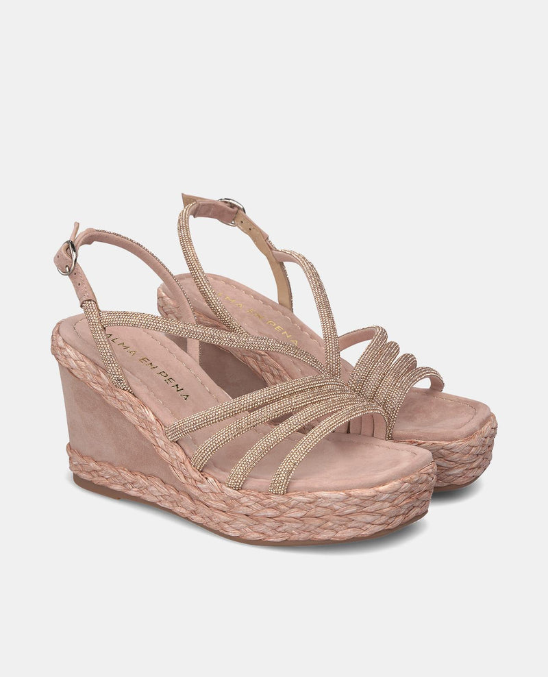 CUÑA TIRAS CON PEDRERÍA