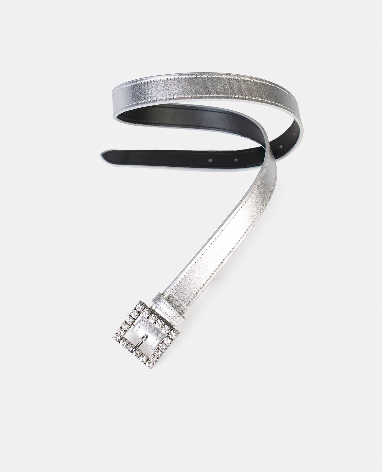 BUCKLE BELT WITH RHINESTONES