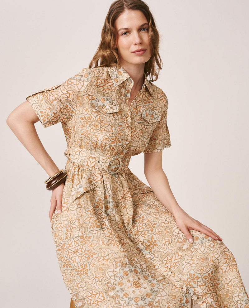 VESTIDO MIDI ESTAMPADO MOSAICO