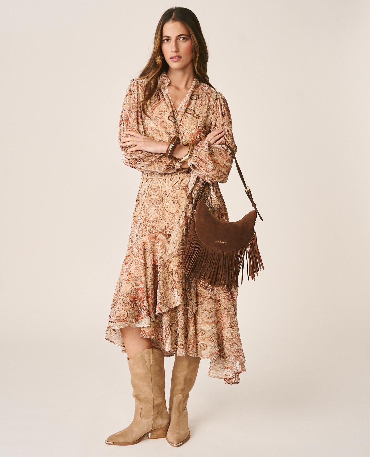 VESTIDO MIDI SEDA PAISLEY