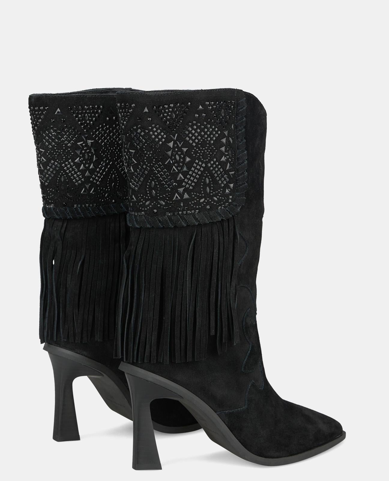 FRINGED RHINESTONE BOOT