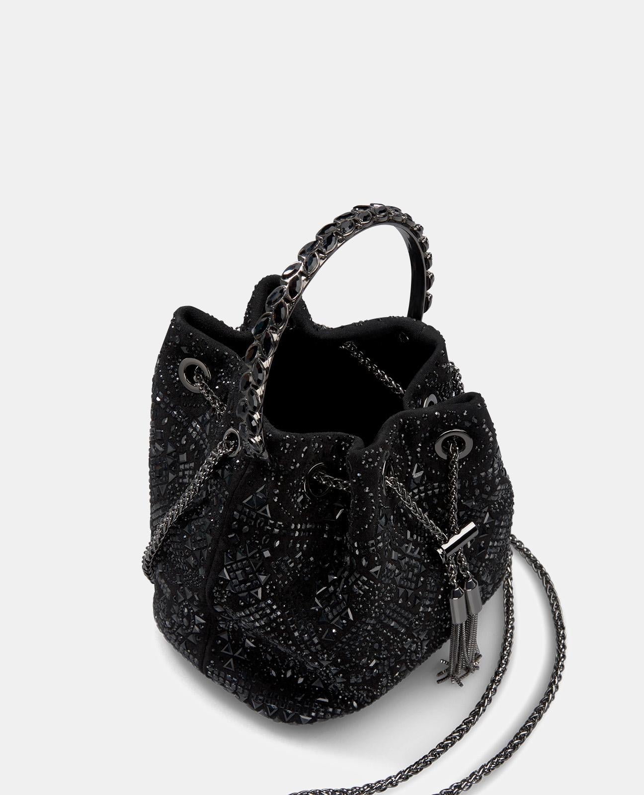 RHINESTONE DETAIL BOWLER BAG