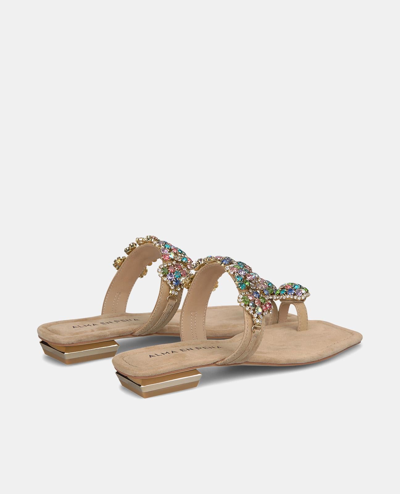 FLAT SANDAL WITH RHINESTONES