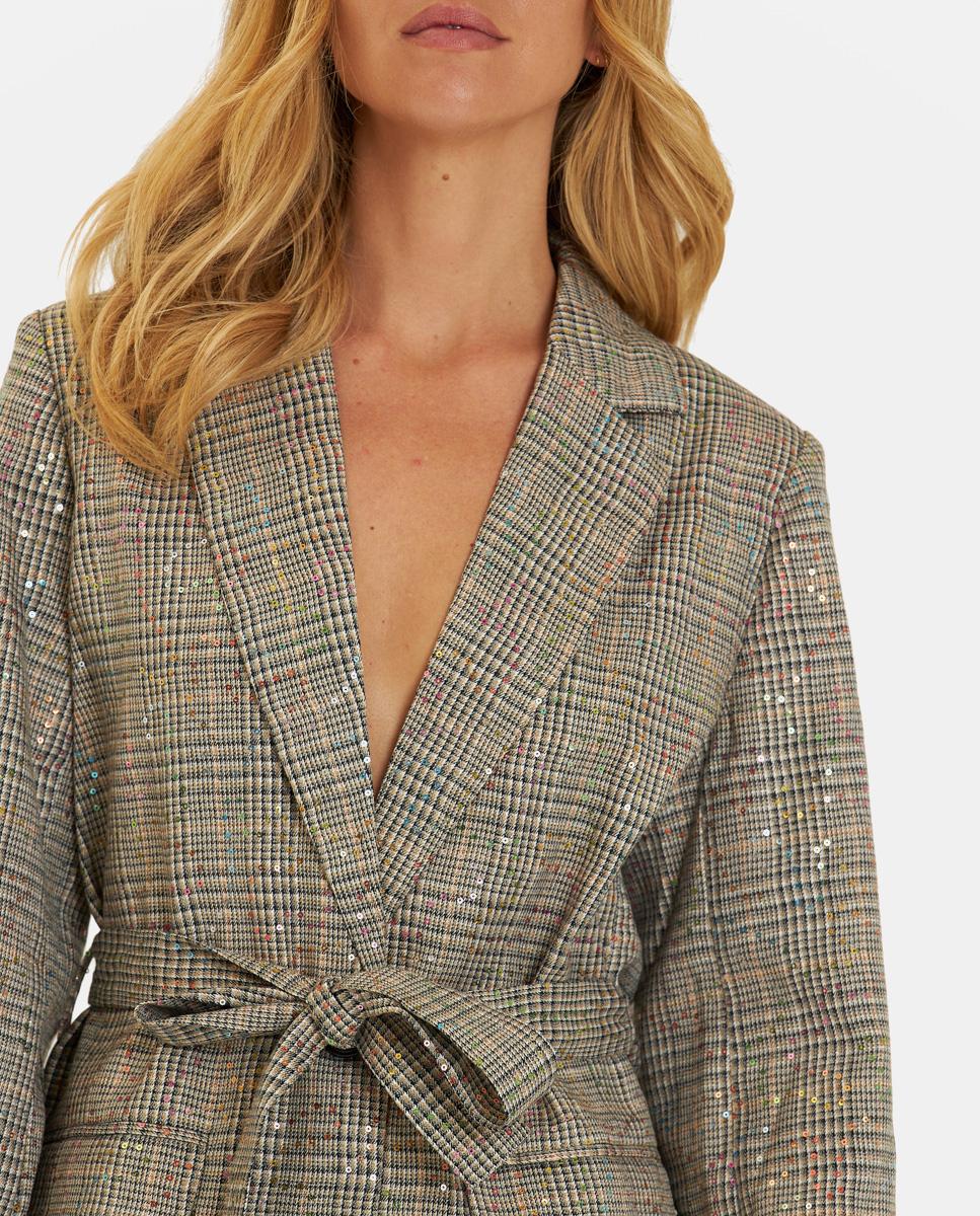 BLAZER CON DETTAGLI A QUADRI LUCIDI