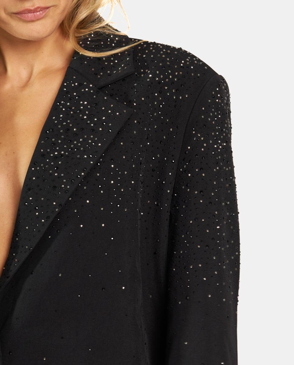 BLAZER CON COLLO A BAVERO E STRASS