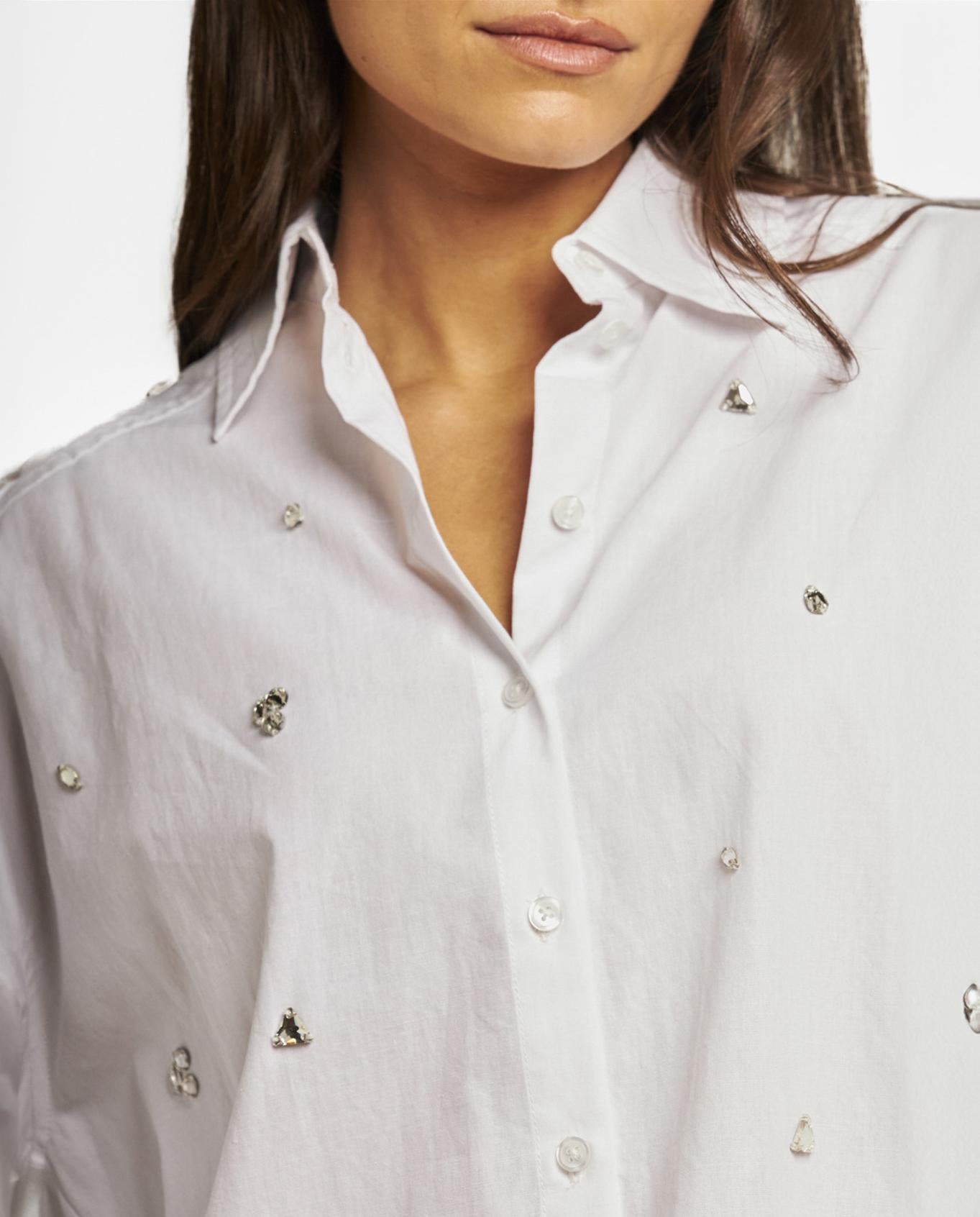 CAMICIA IN POPELINE CON STRASS