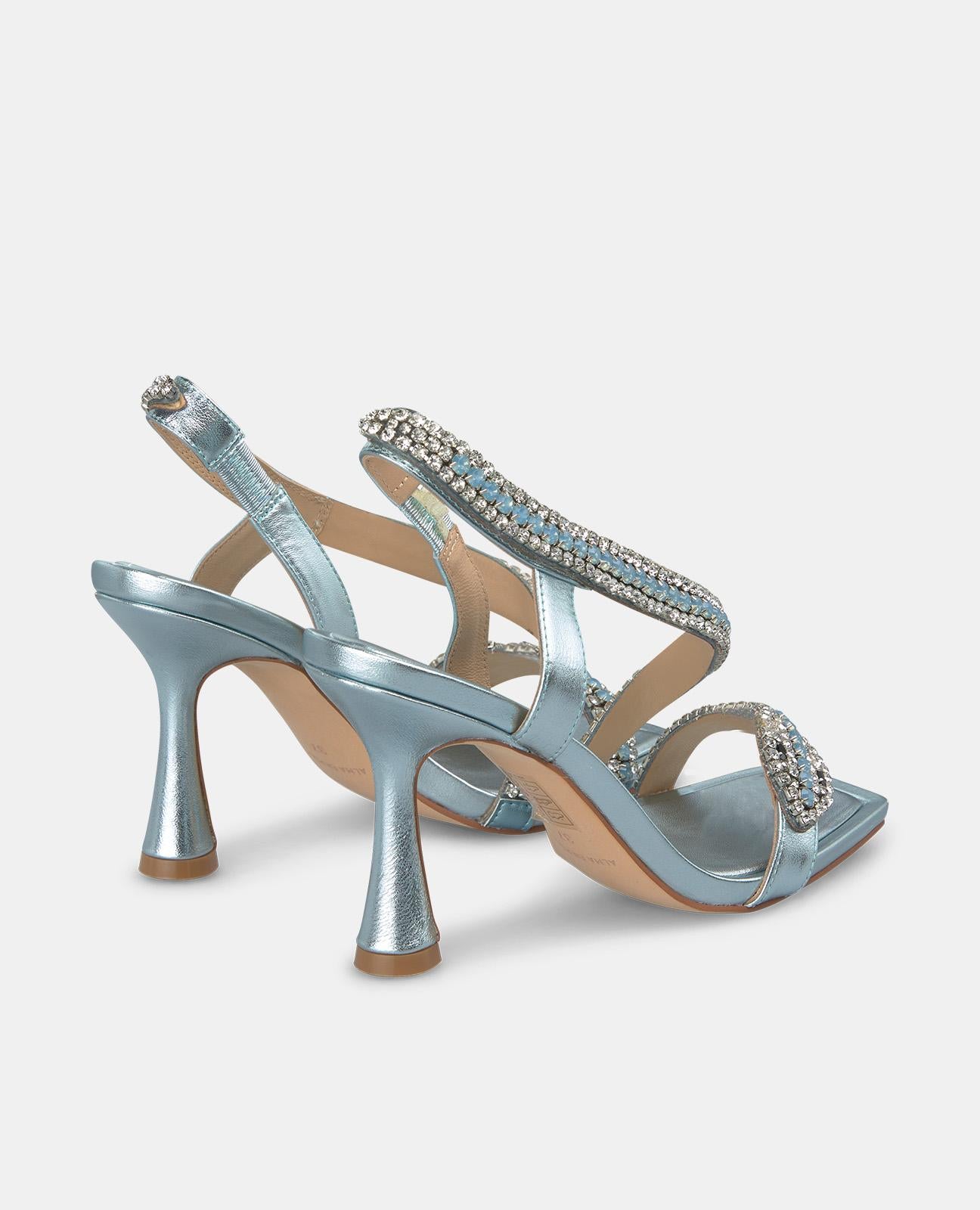 CIRCULAR HEEL SNAKE SANDAL