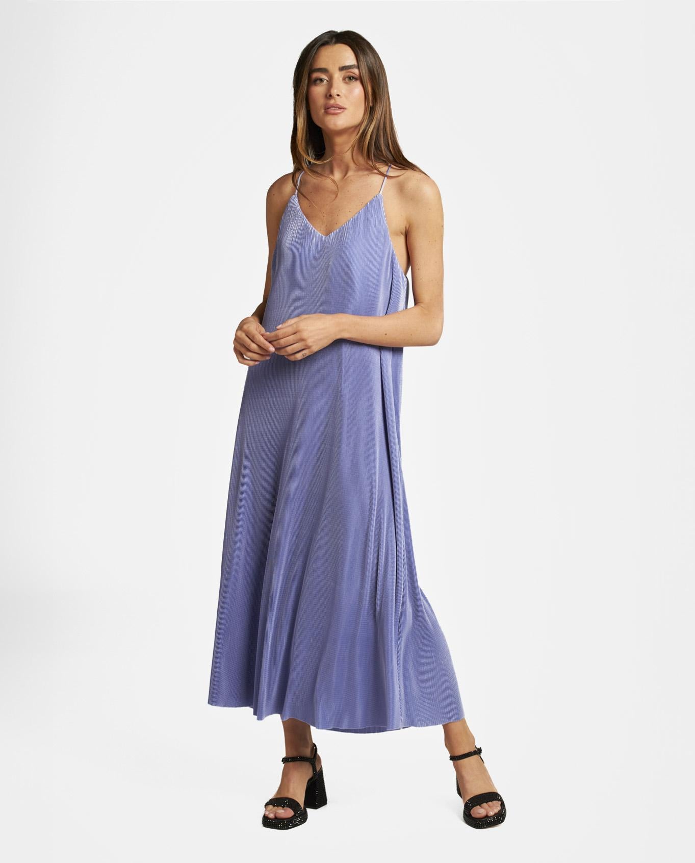 PLEATED MIDI DRESS