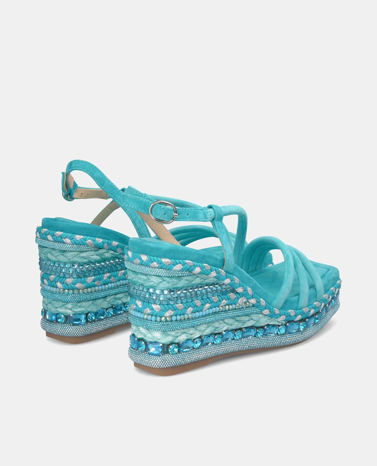 WEDGE SANDAL WITH RHINESTONE DETAIL