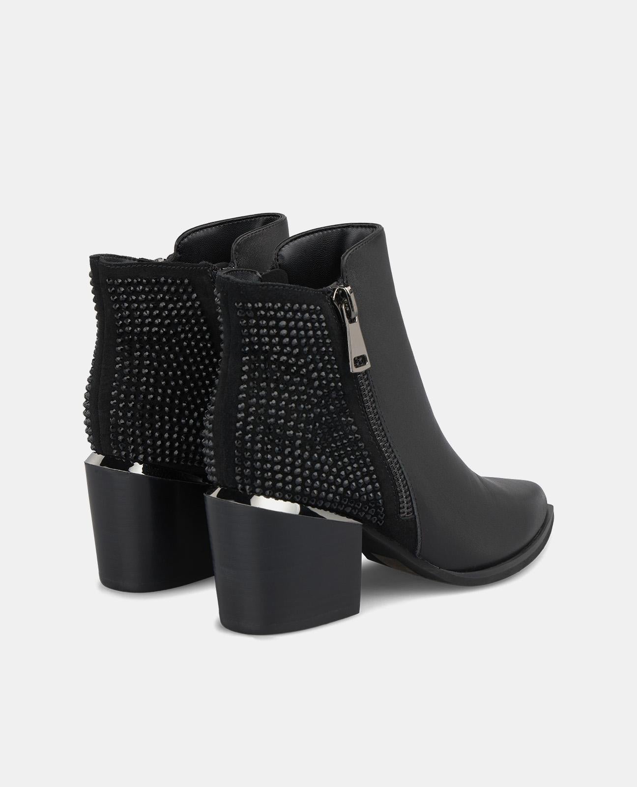 ZIPPER ANKLE BOOT WITH GLITTER