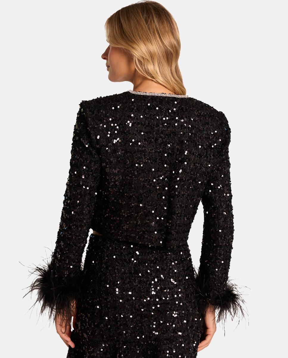 VESTE À PAILLETTES AVEC DÉTAILS